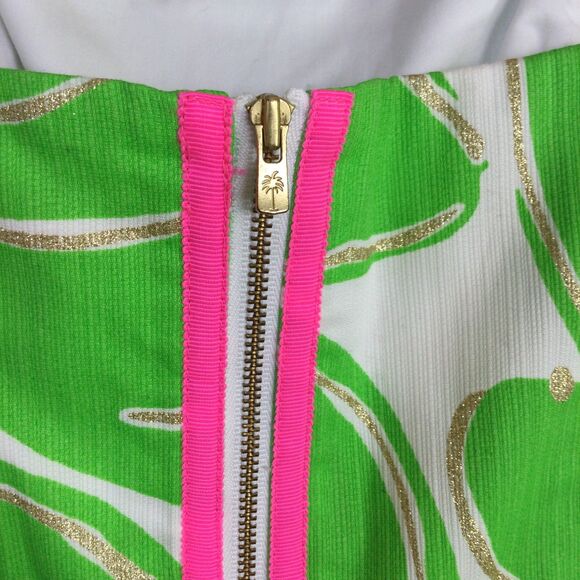 Lilly Pulitzer Womens Dress Lottie Stinger Strapless Mini Green White Size 4 - Picture 14 of 16